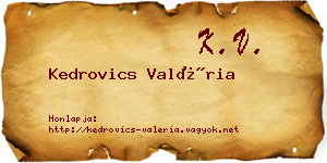 Kedrovics Valéria névjegykártya